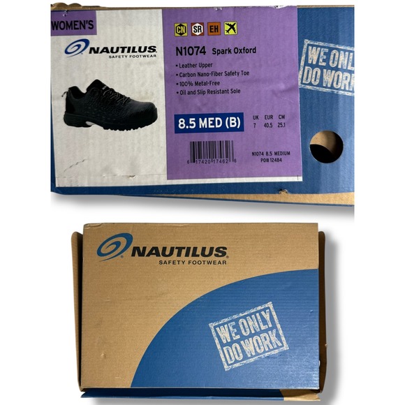 Nautilus N1074 Spark Oxford Safety Shoes Work Leather Steel Toe Women's Sz 8.5 - Picture 5 of 16